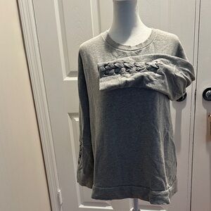 Joe's Jeans Gray Sweatshirt with Braided Accents